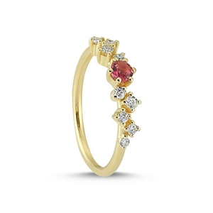 Ring aus 14-karätigem Gold mit funkelndem rosa Turmalin | A2120 TU 016